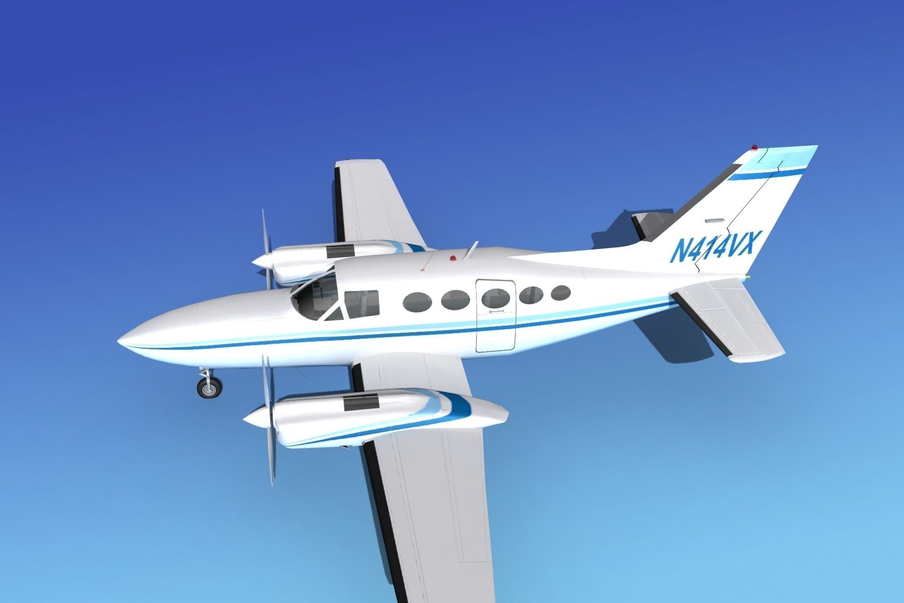 Cessna 414A Chancellor V06 3D model_9