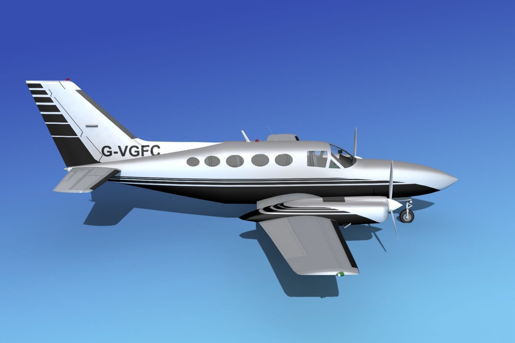 Cessna 414A Chancellor V11 3D model_4