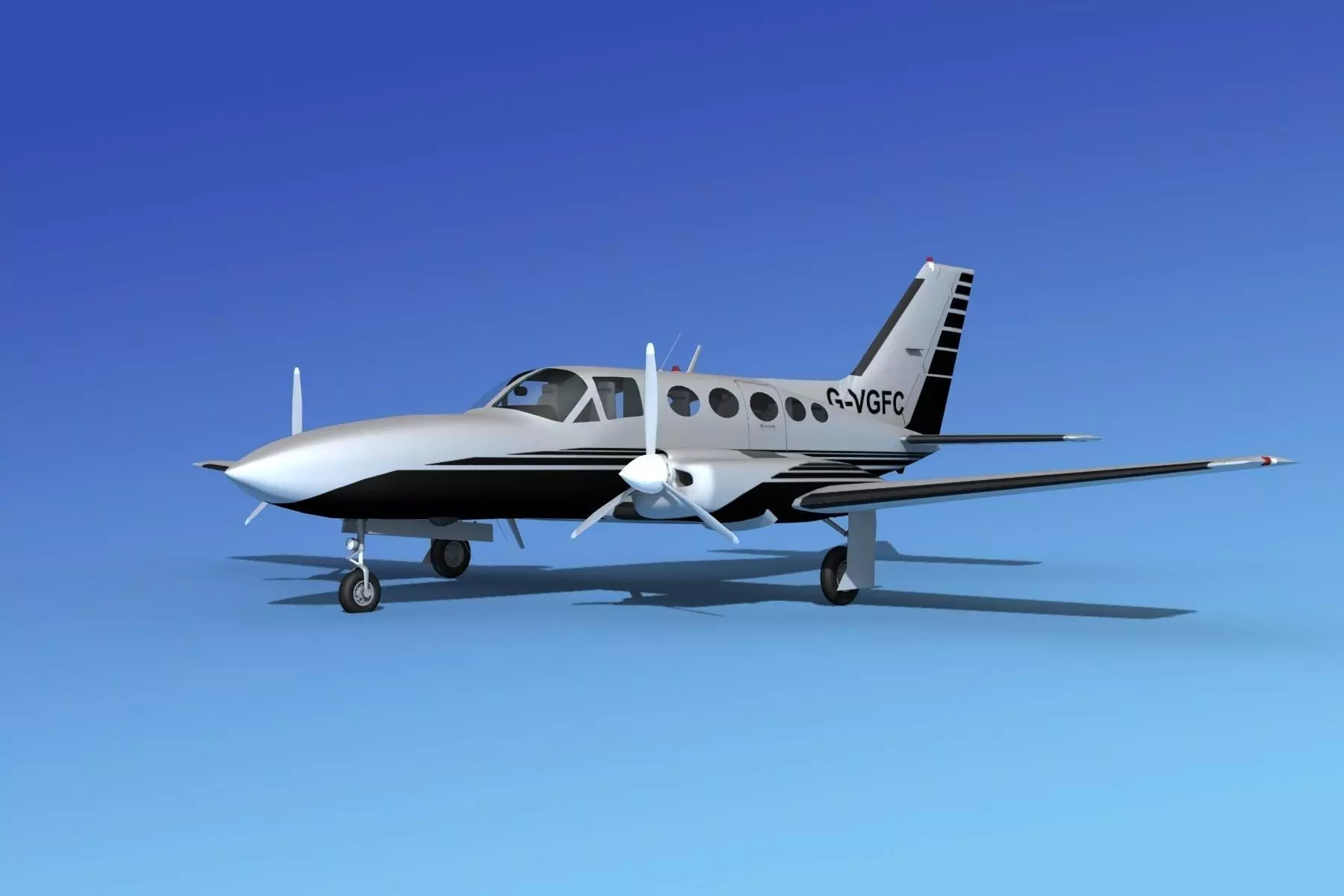 Cessna 414A Chancellor V11 3D model_0