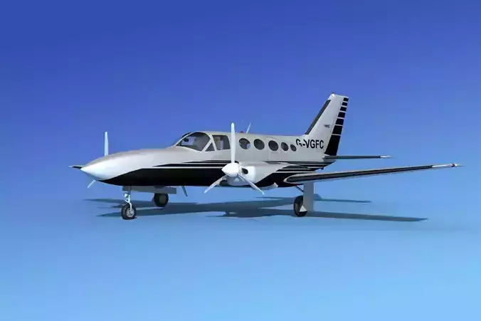 Cessna 414A Chancellor V11 3D model