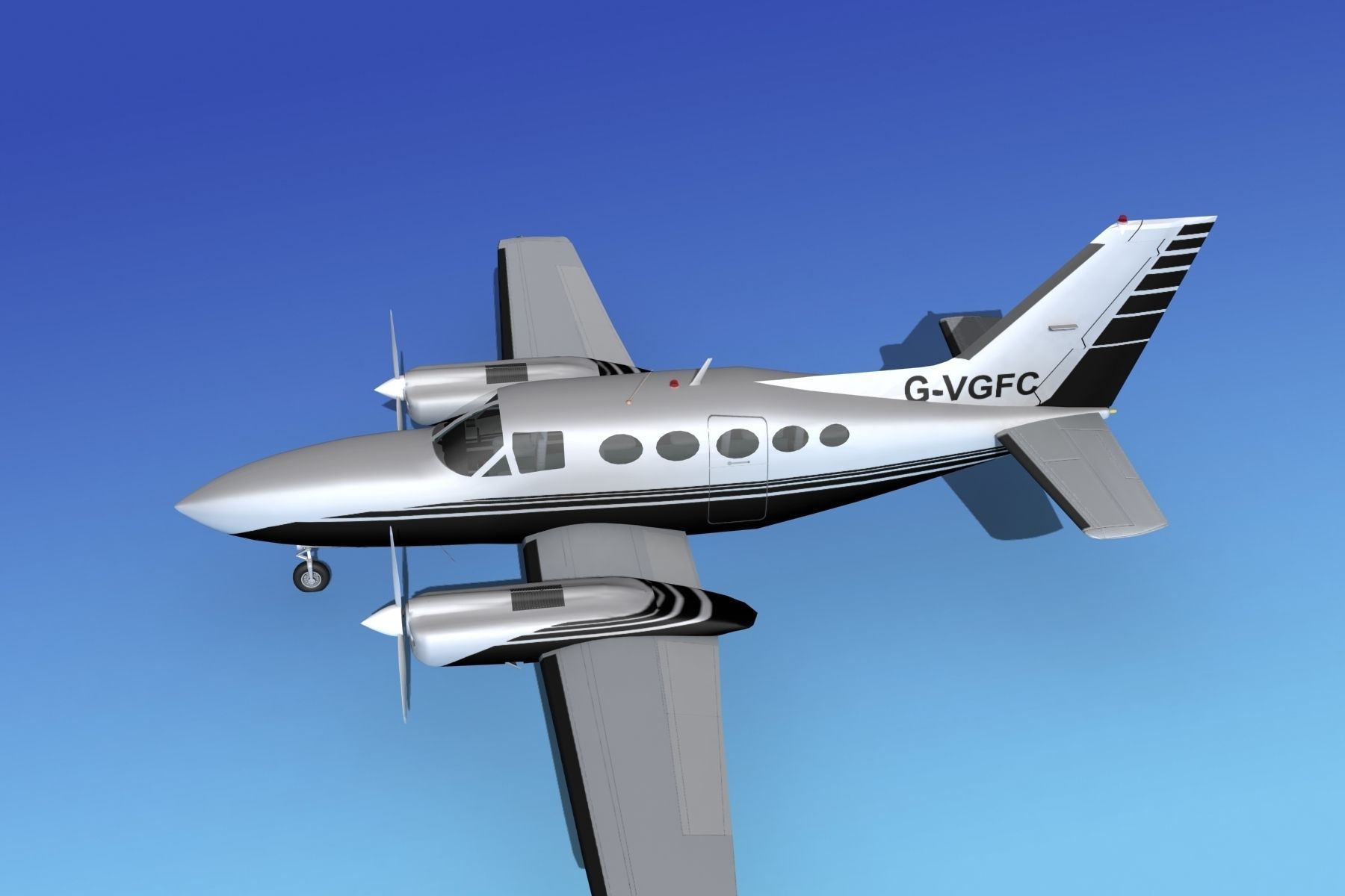 Cessna 414A Chancellor V11 3D model_9