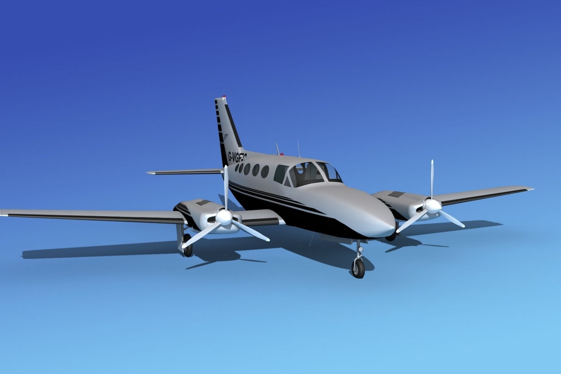 Cessna 414A Chancellor V11 3D model_2