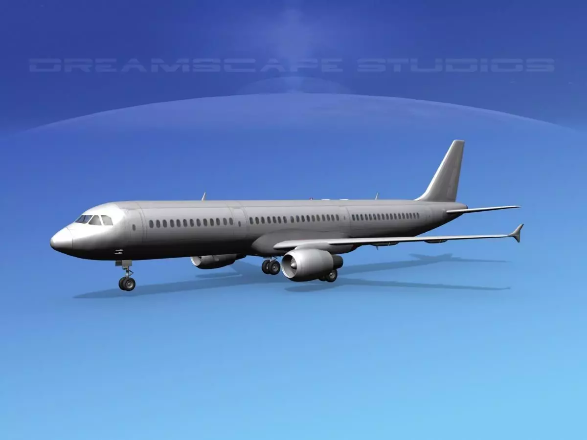 Airbus A321 Bare Metal 3D model_0