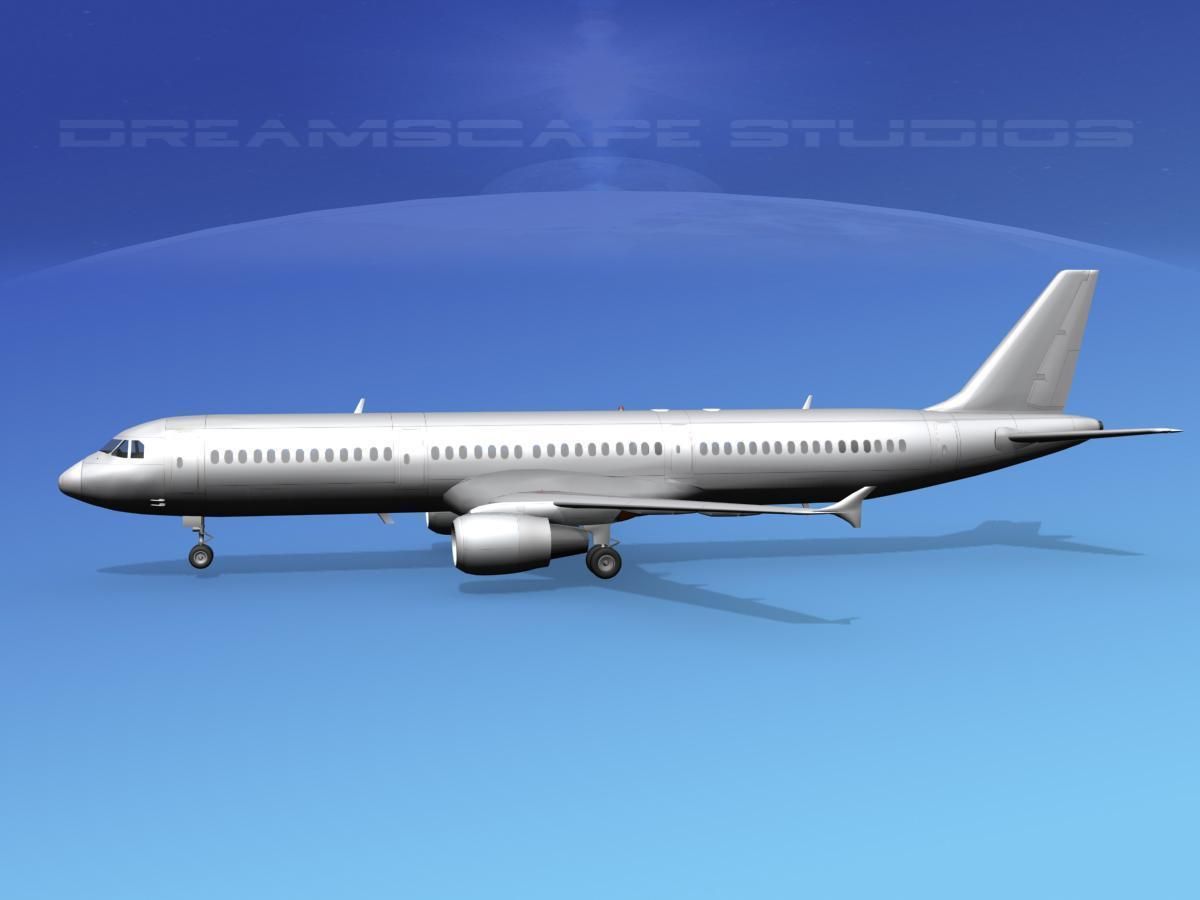 Airbus A321 Bare Metal 3D model_1