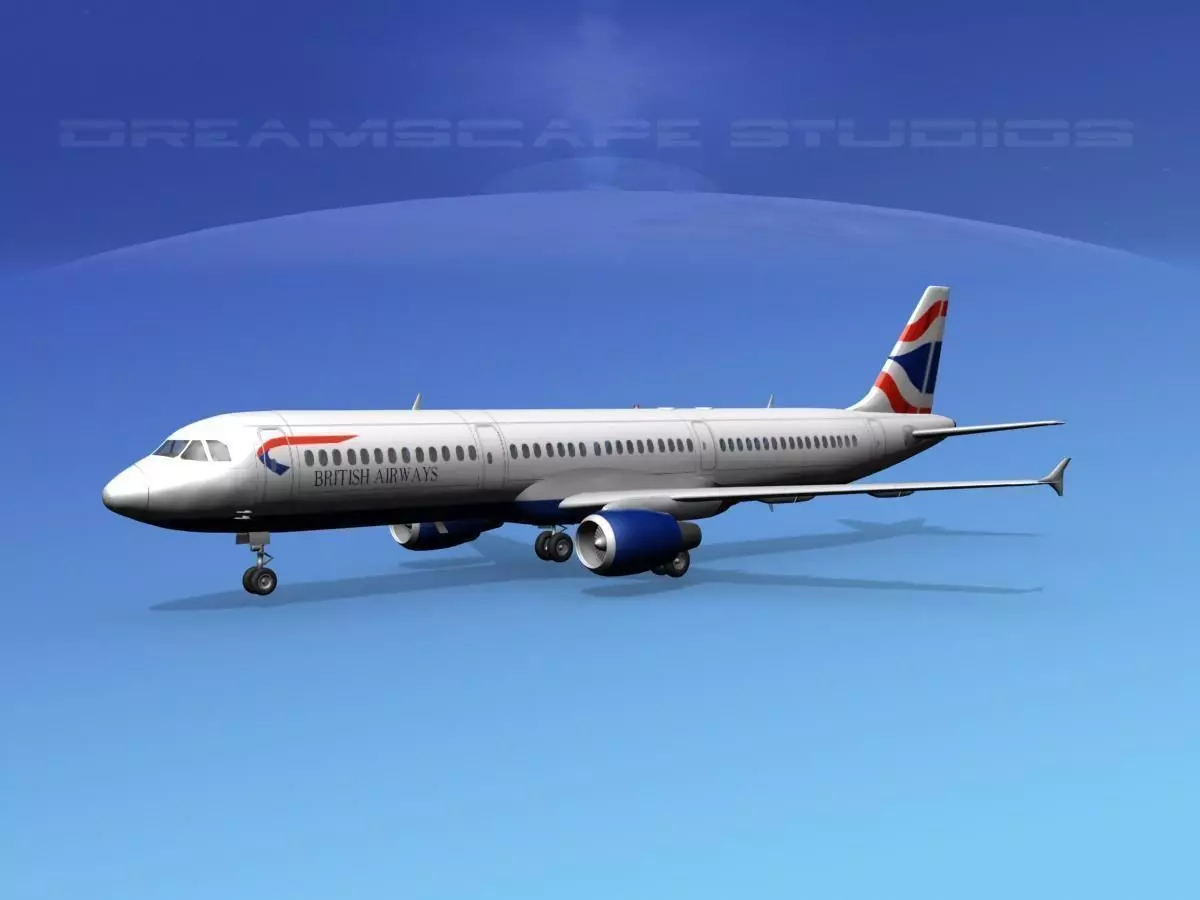 Airbus A321 British Airways 3D model_0