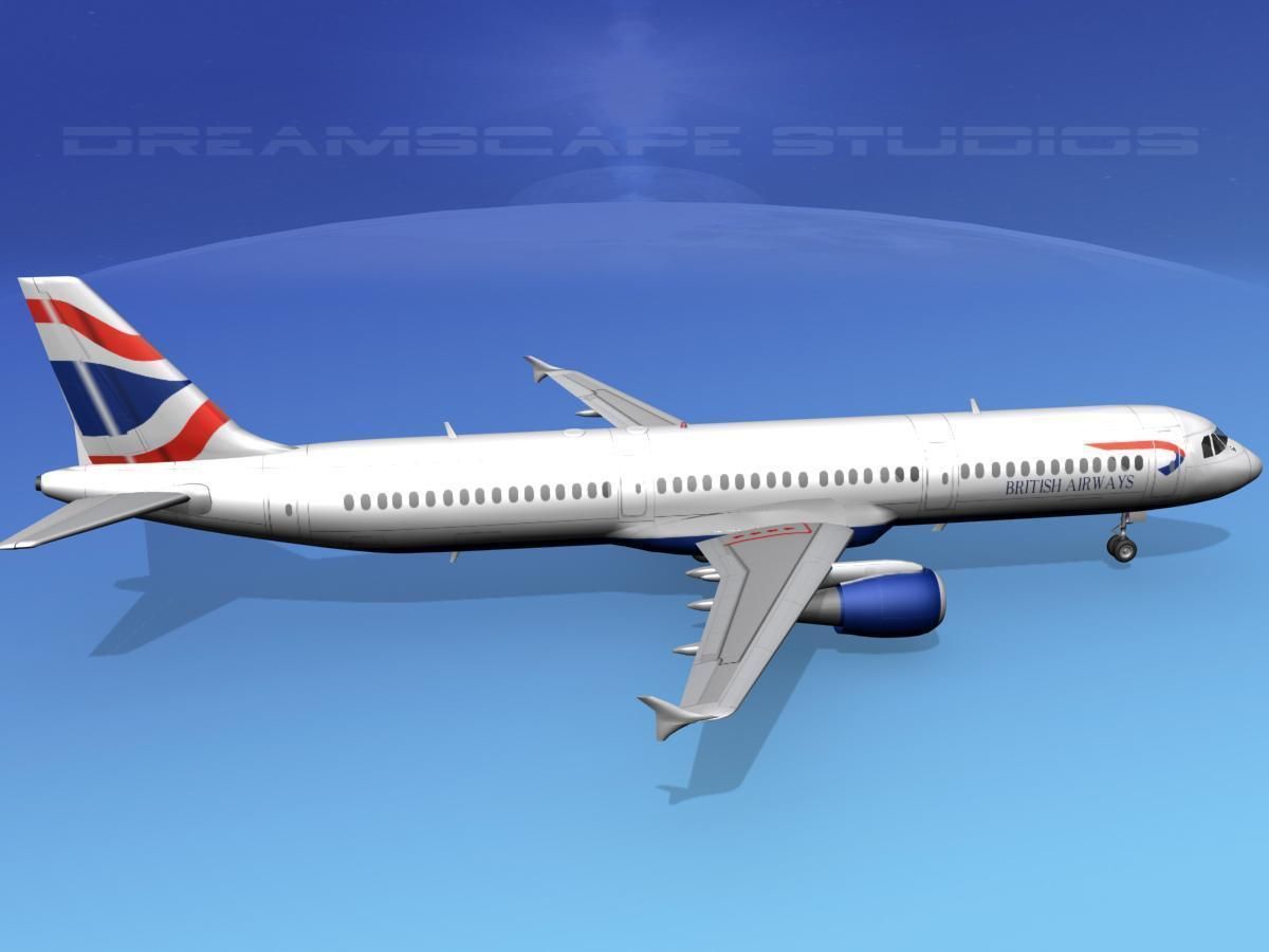 Airbus A321 British Airways 3D model_9