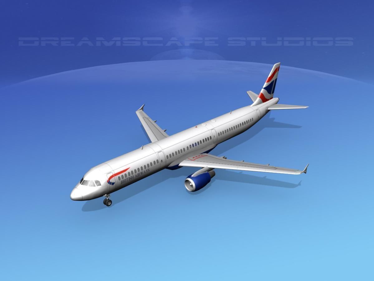 Airbus A321 British Airways 3D model_14