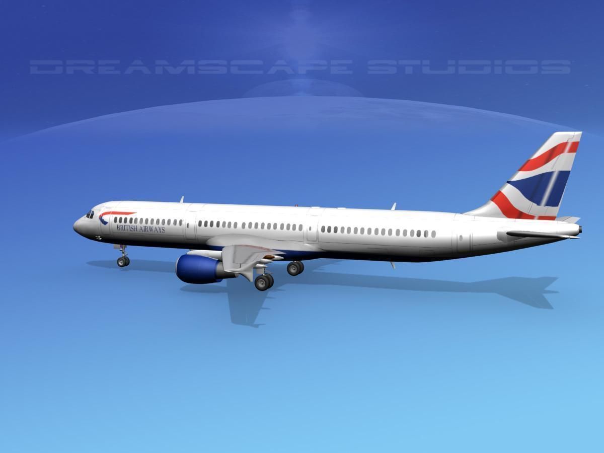 Airbus A321 British Airways 3D model_6