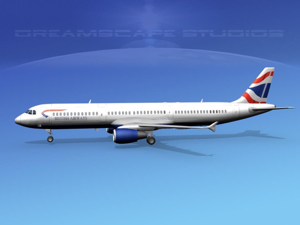 Airbus A321 British Airways 3D model_5