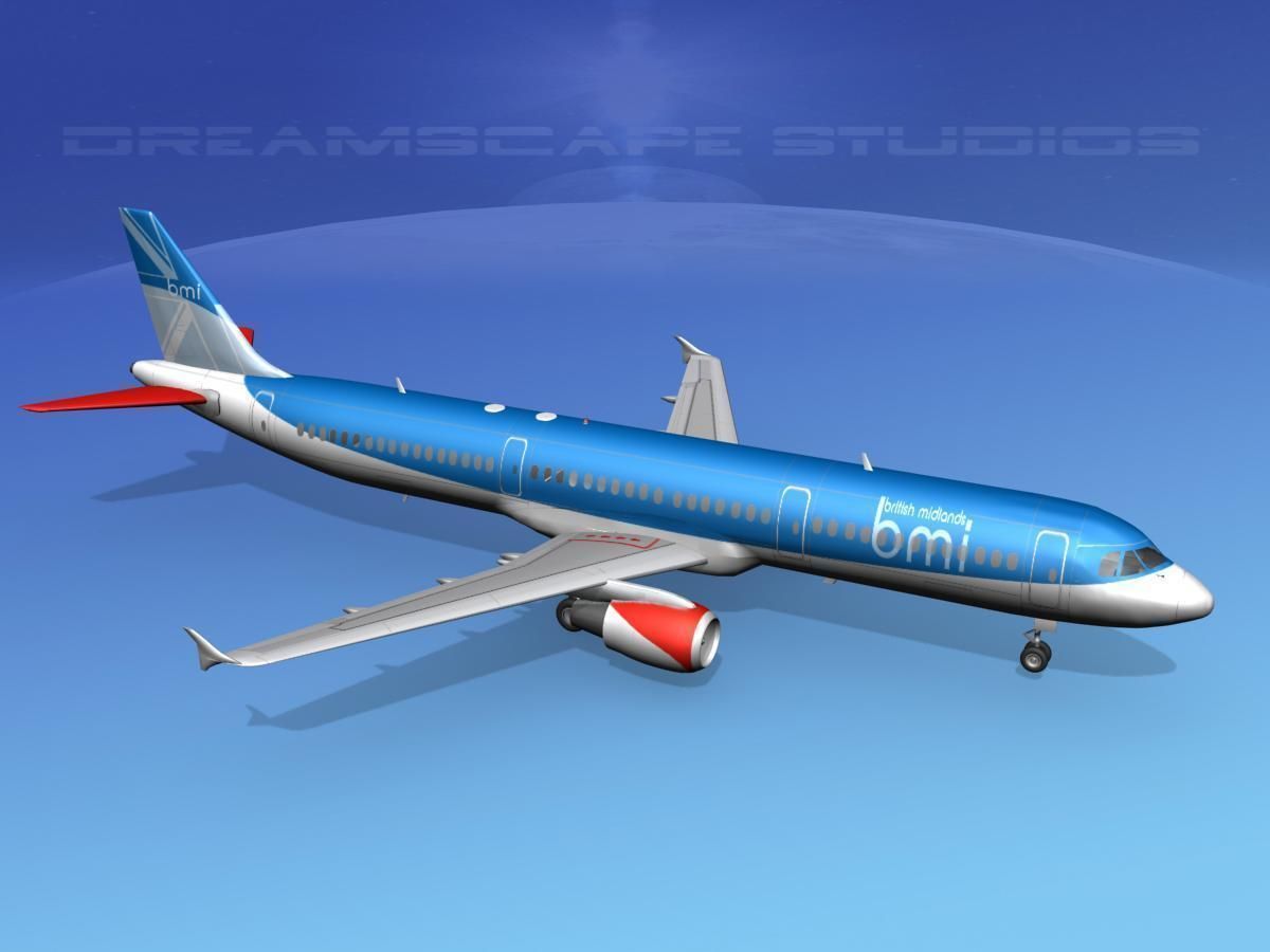 Airbus A321 British Midland 3D model_7