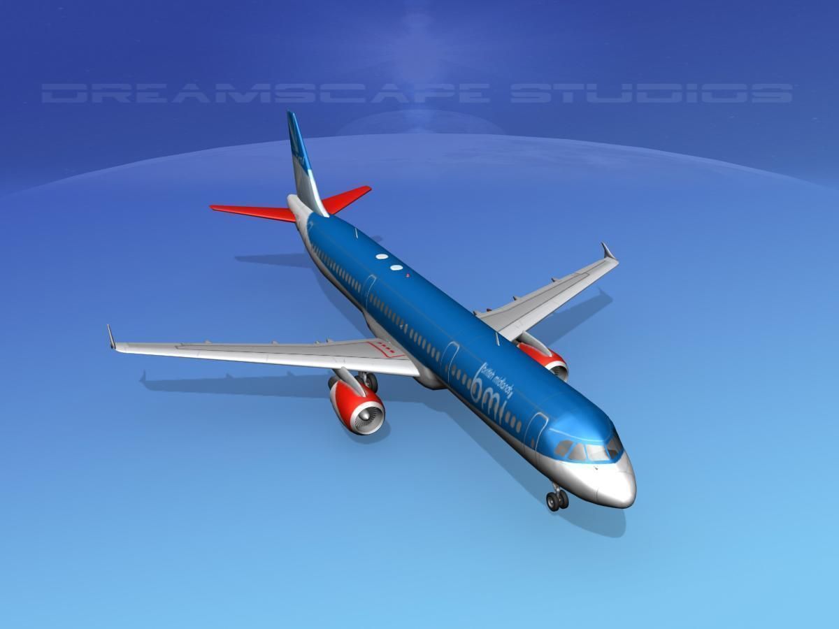 Airbus A321 British Midland 3D model_8