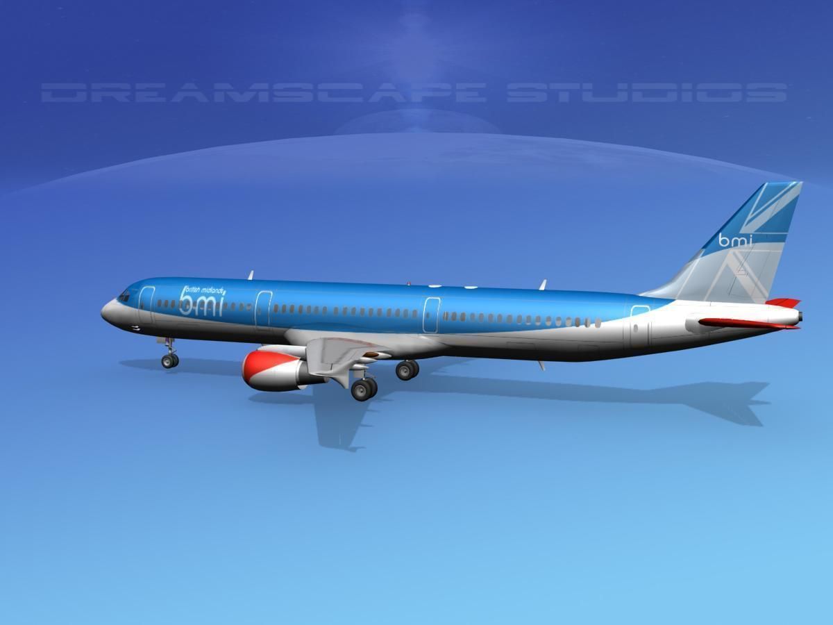 Airbus A321 British Midland 3D model_2
