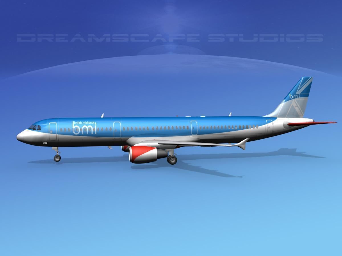 Airbus A321 British Midland 3D model_1