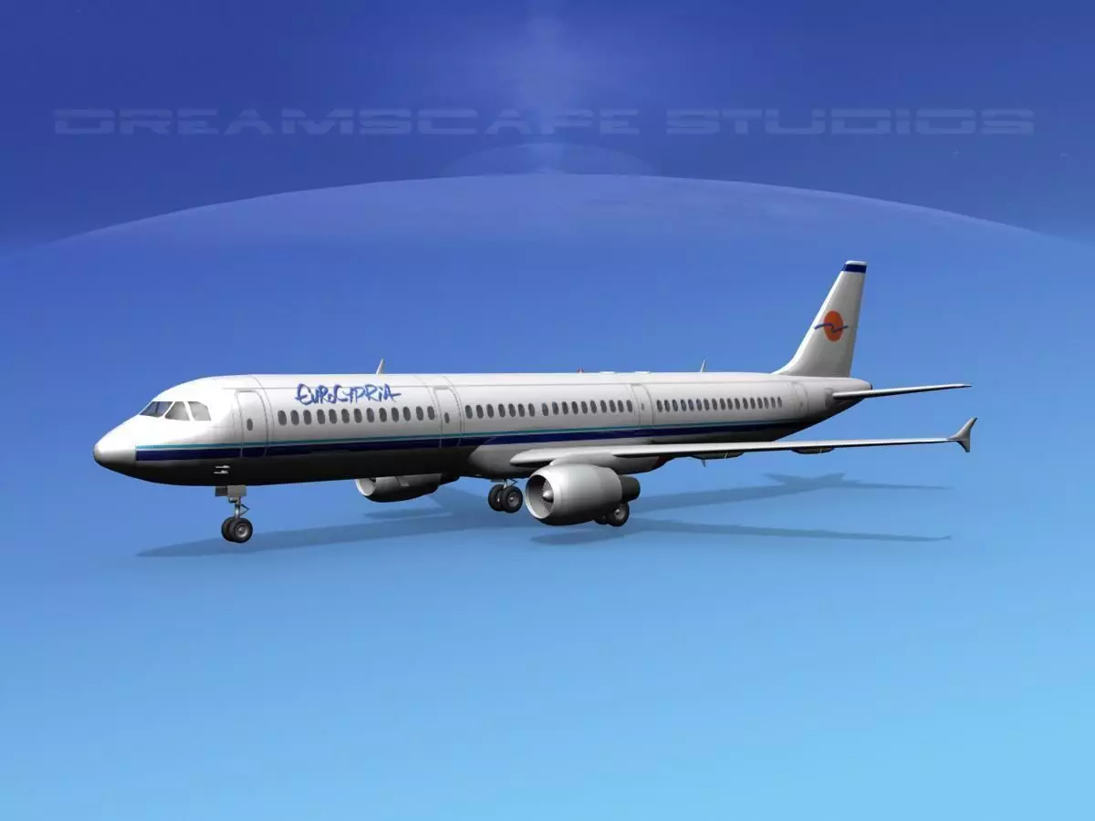 Airbus A321 Eurocypria 3D model_0