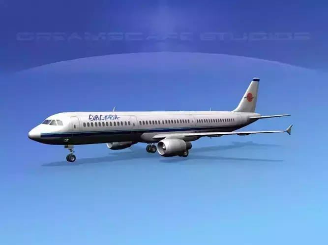 Airbus A321 Eurocypria 3D model Airbus A321 Eurocypria 3D model
