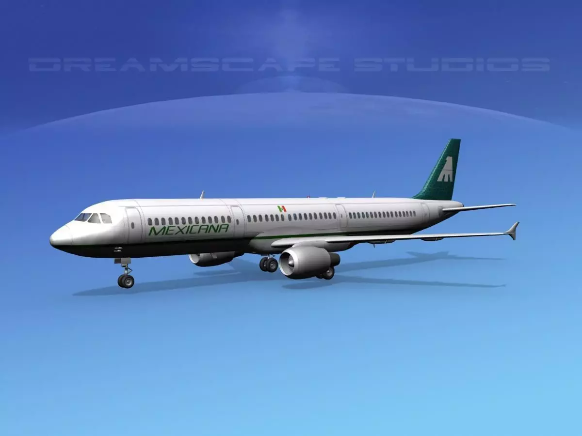 Airbus A321 Mexicana 3D model_0
