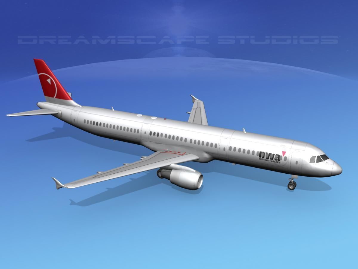 Airbus A321 Northwest 2 3D model_12