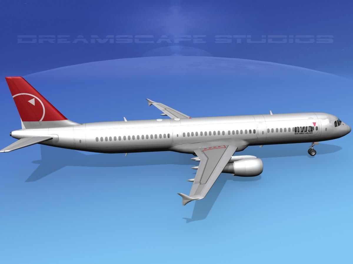 Airbus A321 Northwest 2 3D model_10