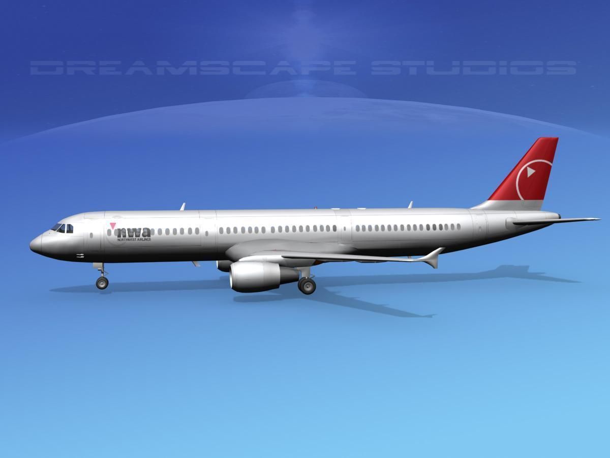 Airbus A321 Northwest 2 3D model_5