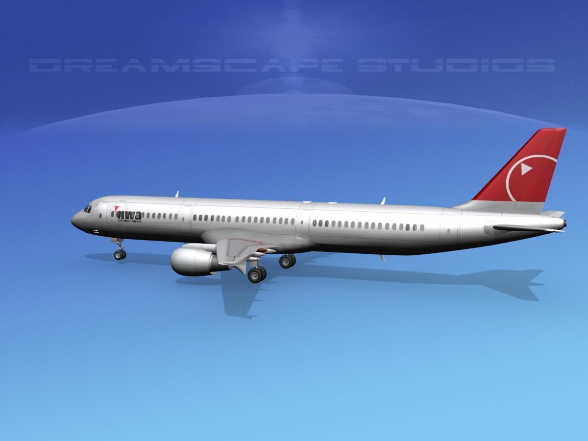 Airbus A321 Northwest 2 3D model_6