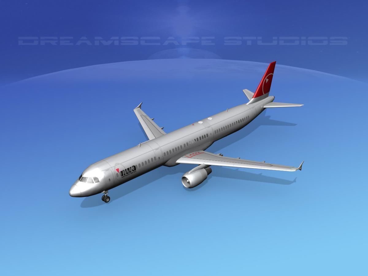 Airbus A321 Northwest 2 3D model_14
