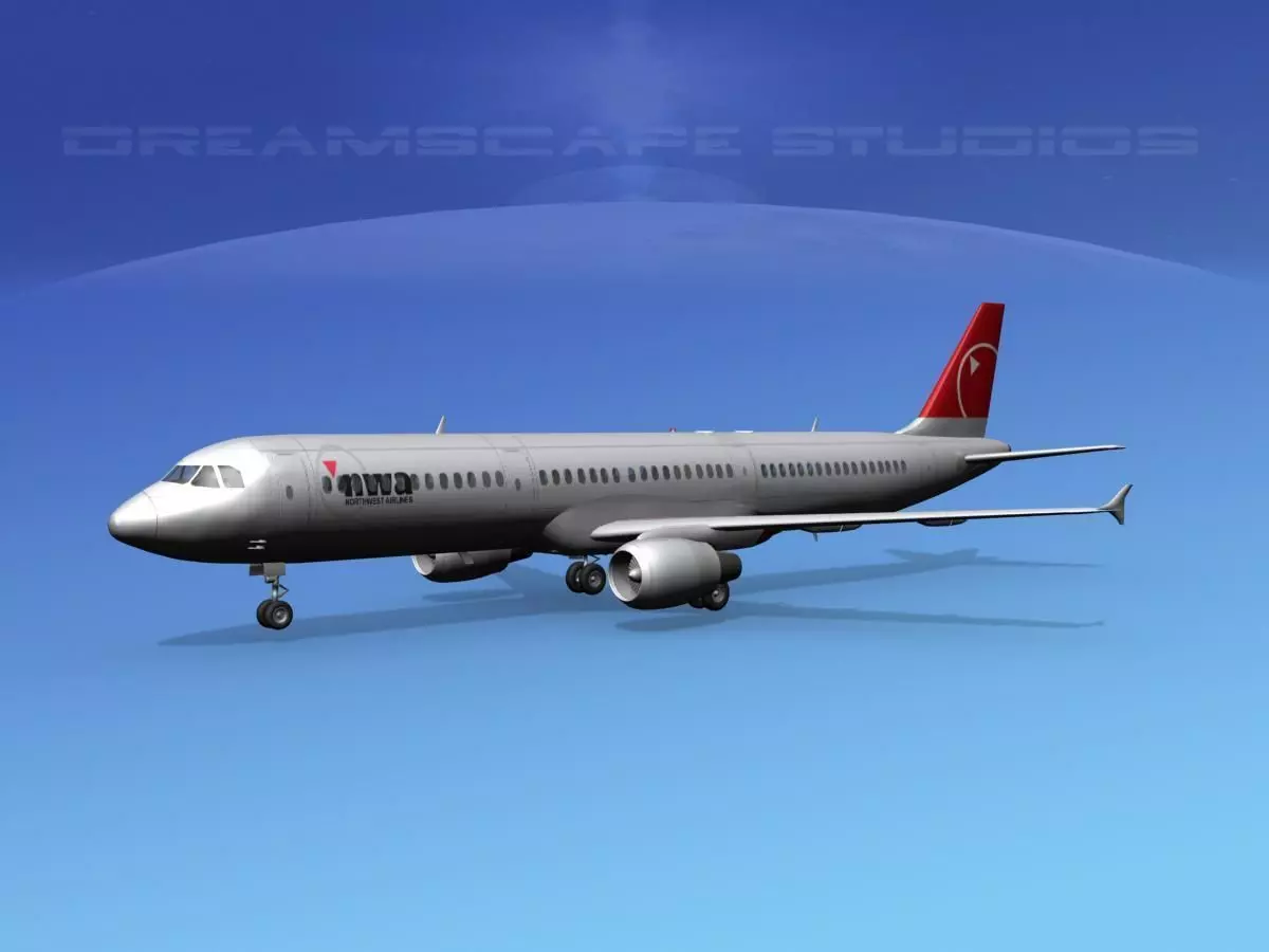Airbus A321 Northwest 2 3D model_0
