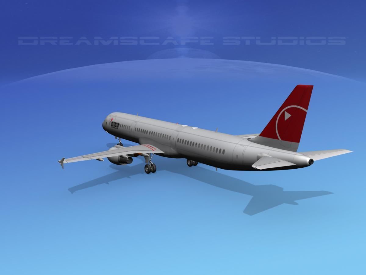 Airbus A321 Northwest 2 3D model_7