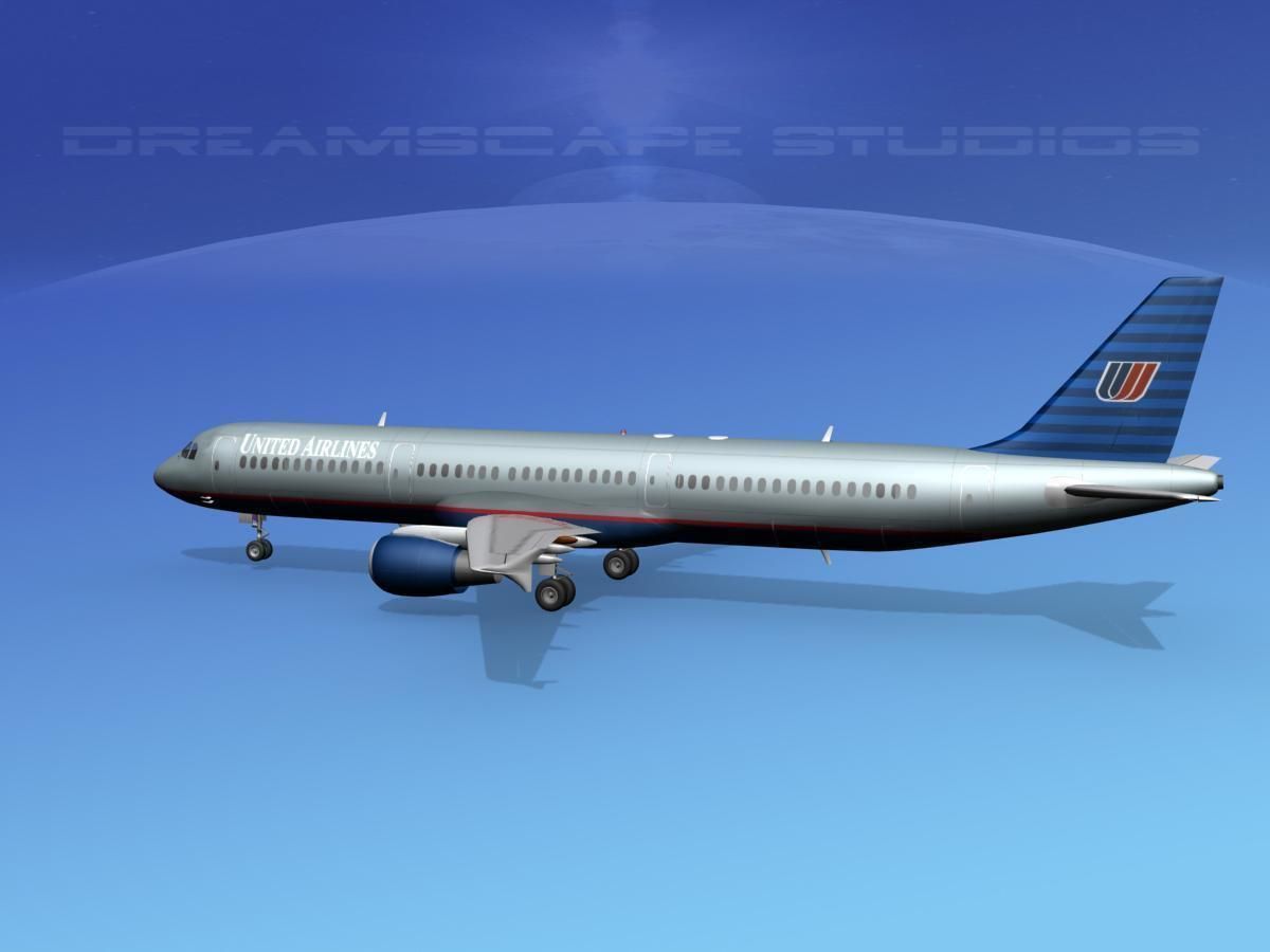 Airbus A321 United 1 3D model_6