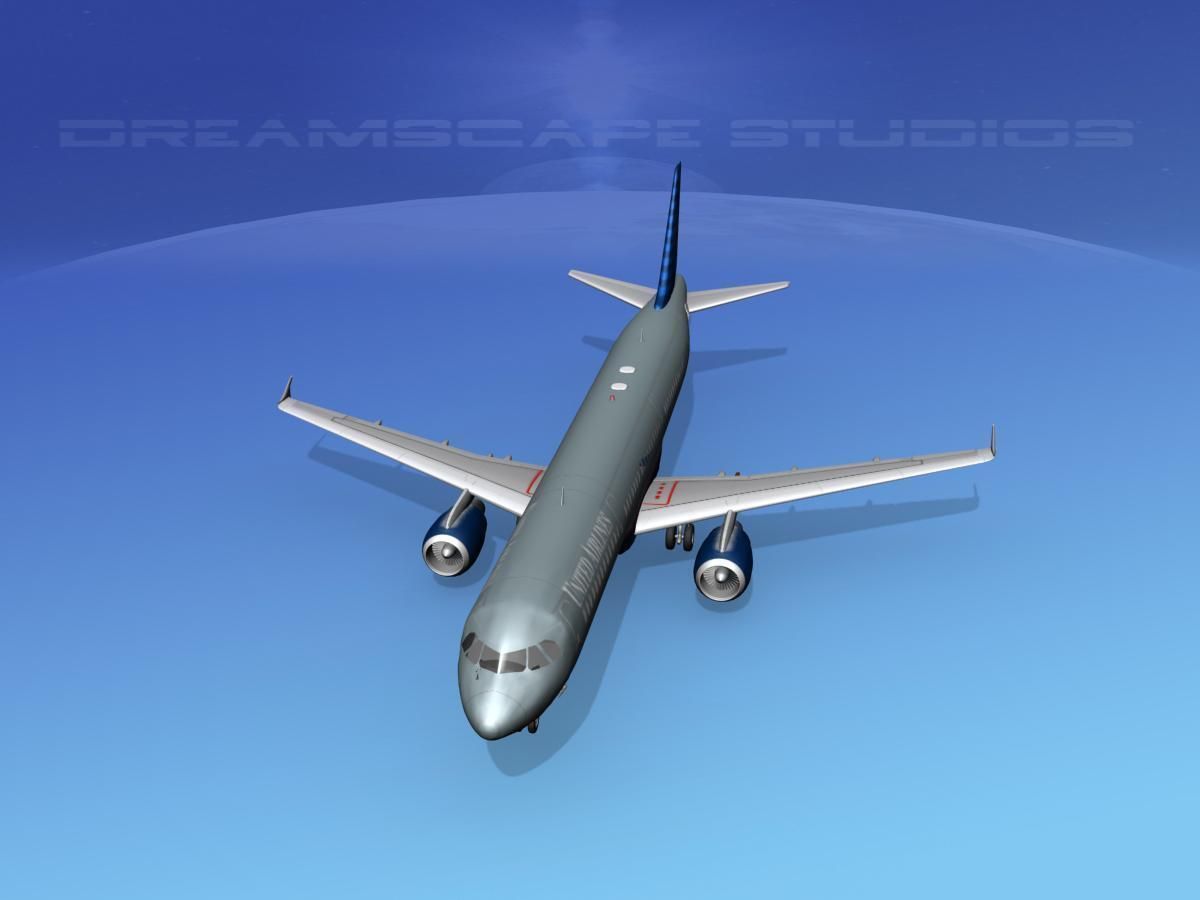 Airbus A321 United 1 3D model_13