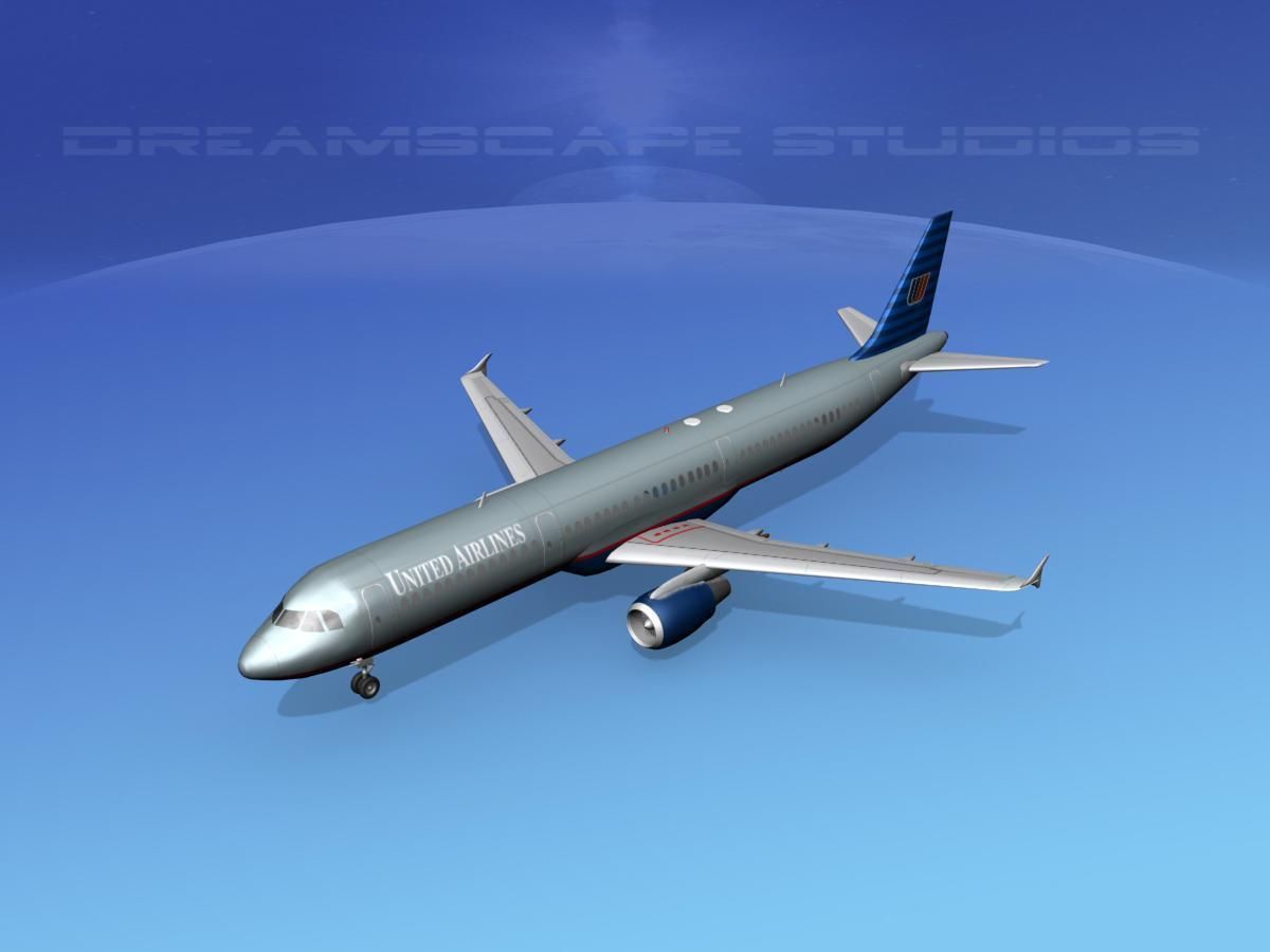 Airbus A321 United 1 3D model_14