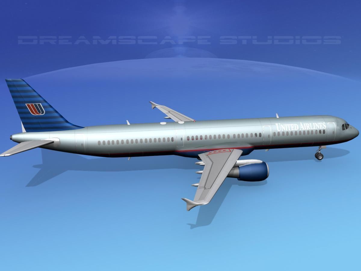 Airbus A321 United 1 3D model_10