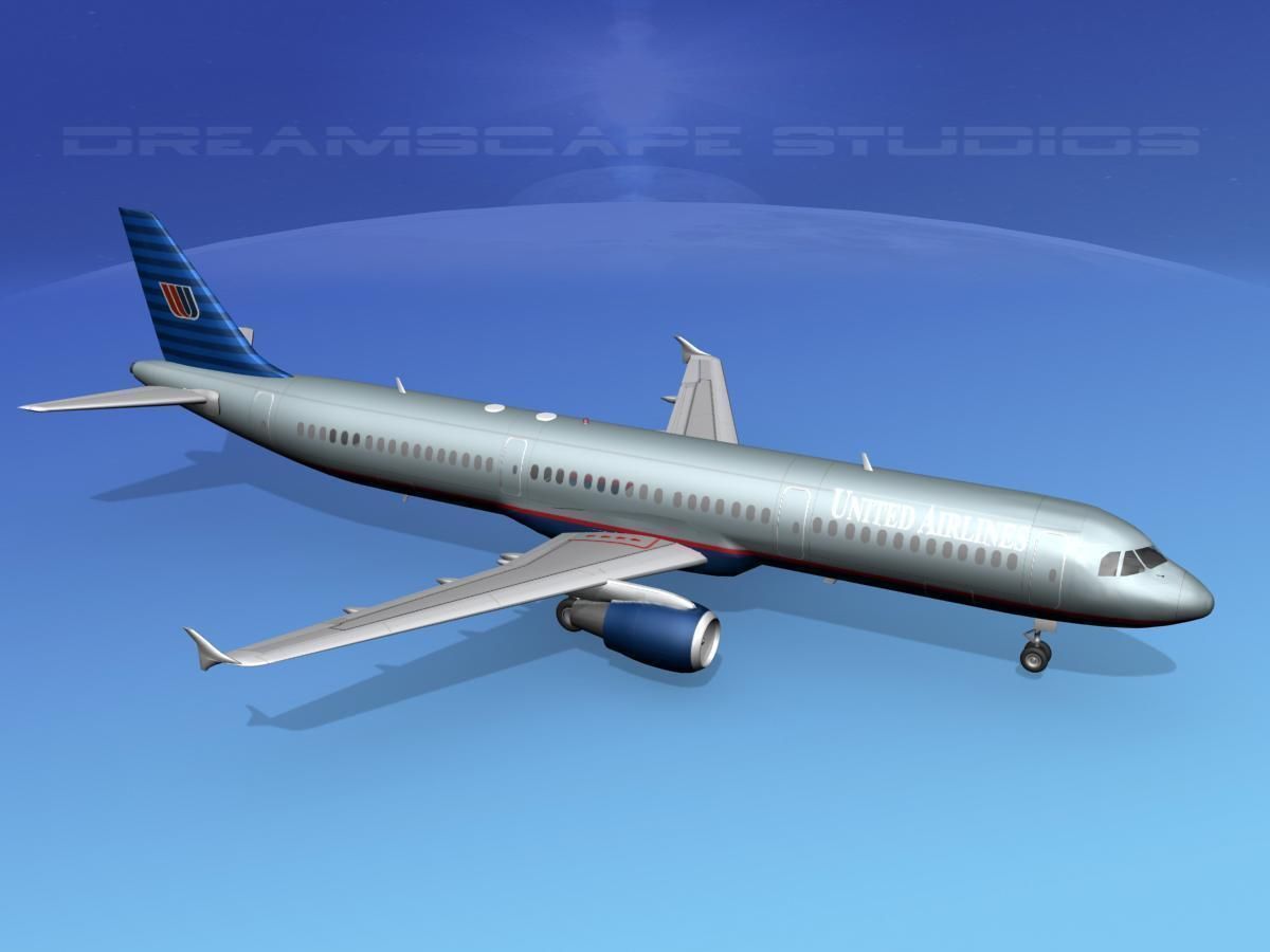 Airbus A321 United 1 3D model_11