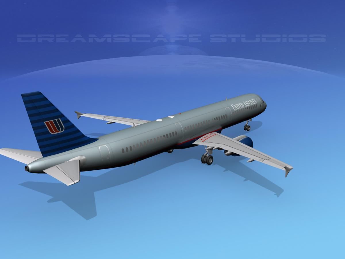 Airbus A321 United 1 3D model_9