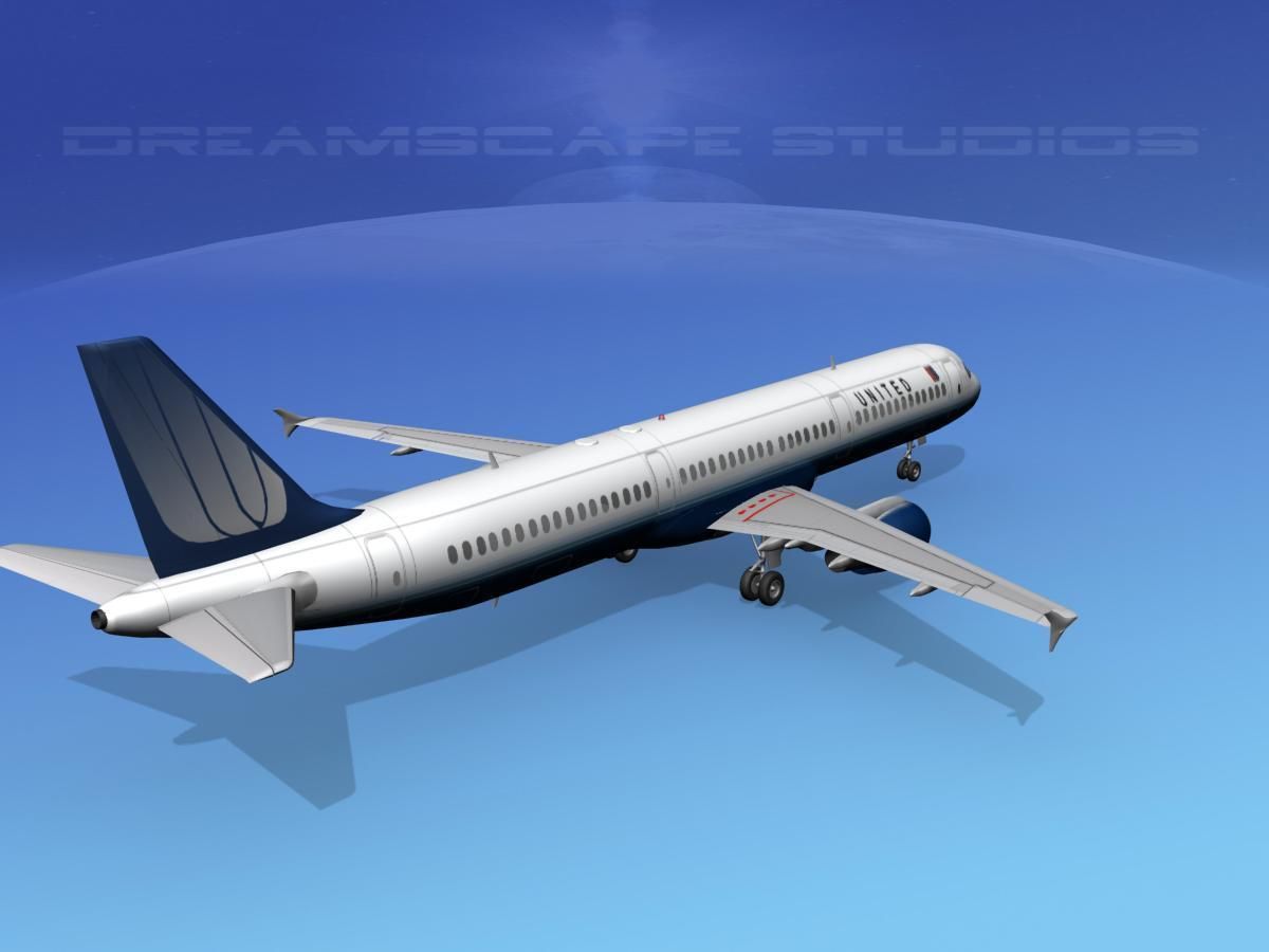 Airbus A321 United 2 3D model_10
