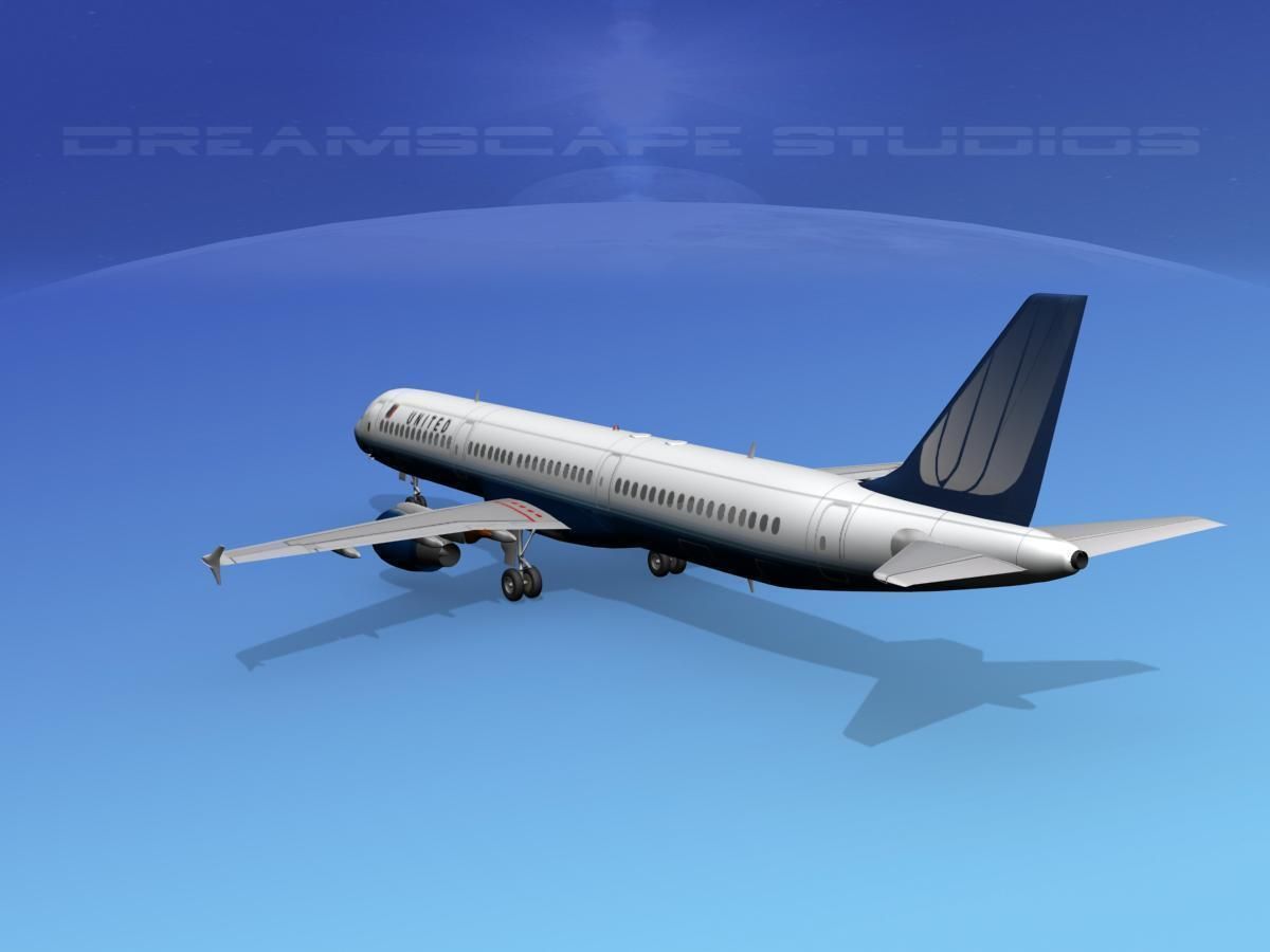 Airbus A321 United 2 3D model_6
