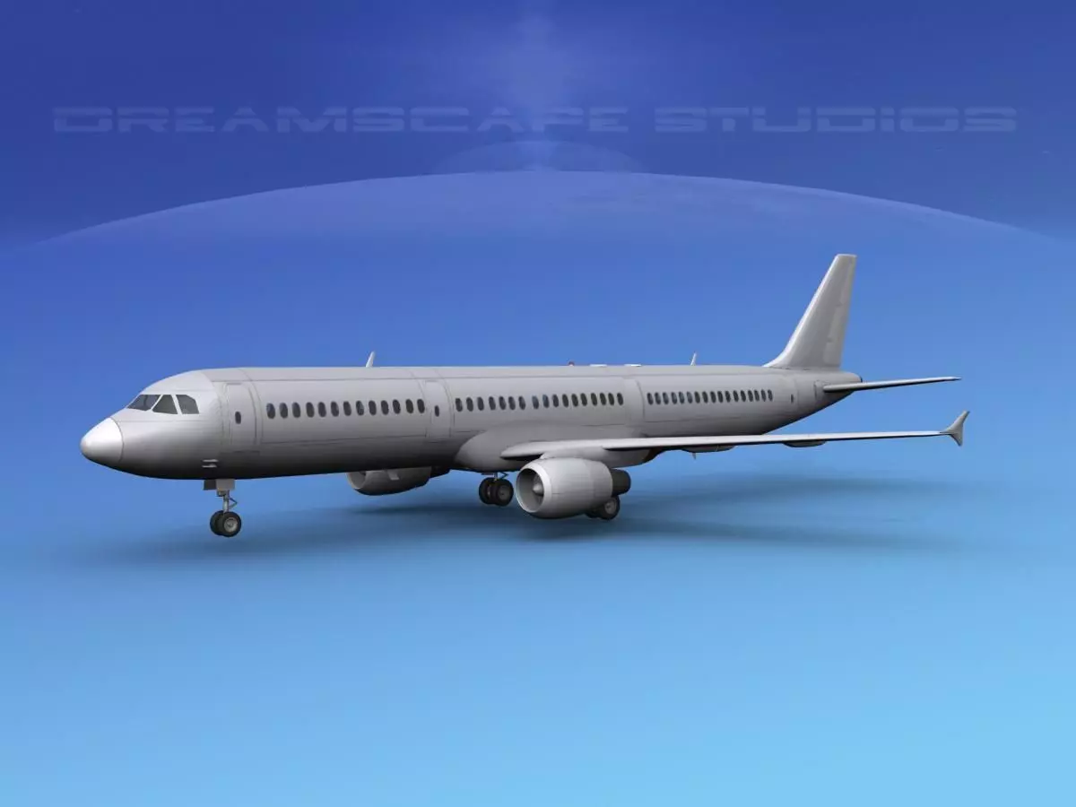 Airbus A321 Unmarked 1 3D model_0