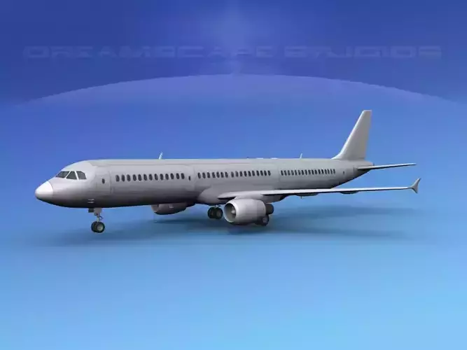 Airbus A321 Unmarked 1 3D model