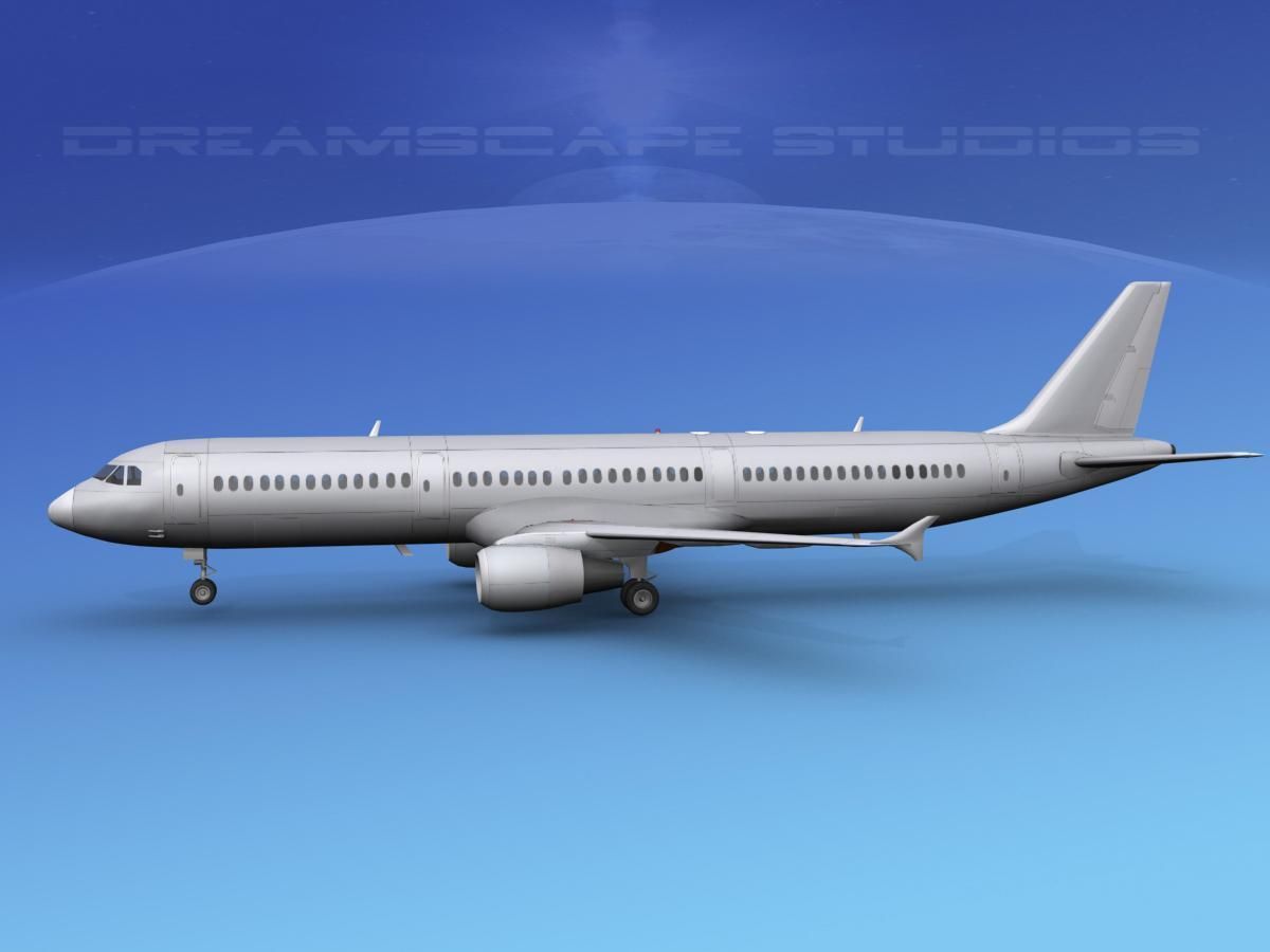Airbus A321 Unmarked 1 3D model_1
