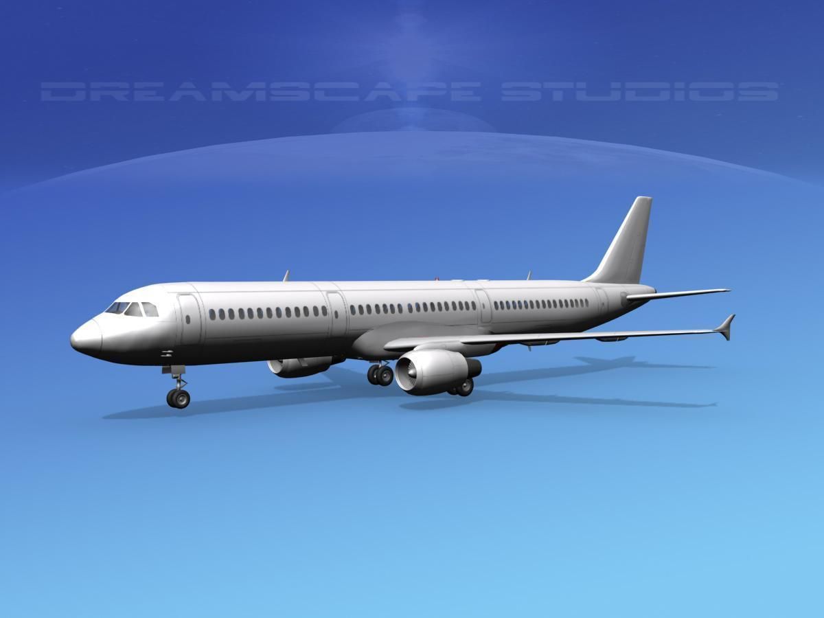 Airbus A321 Unmarked 1 3D model_16