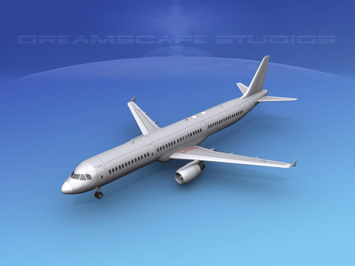 Airbus A321 Unmarked 1 3D model_11