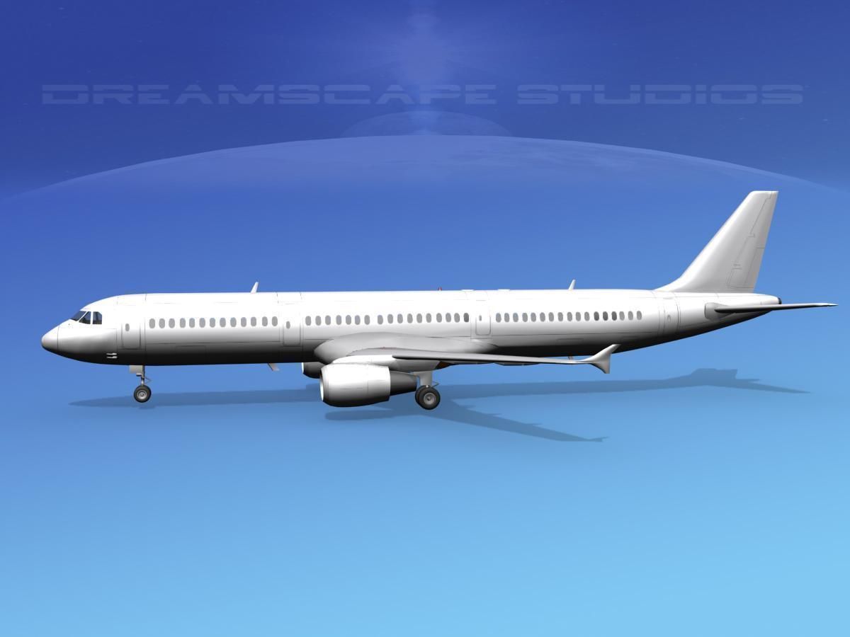 Airbus A321 Unmarked 1 3D model_17