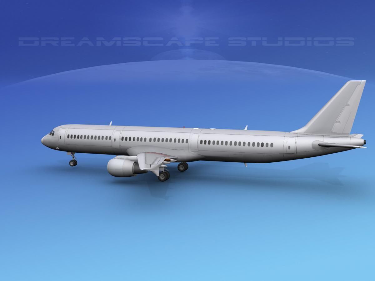 Airbus A321 Unmarked 1 3D model_2