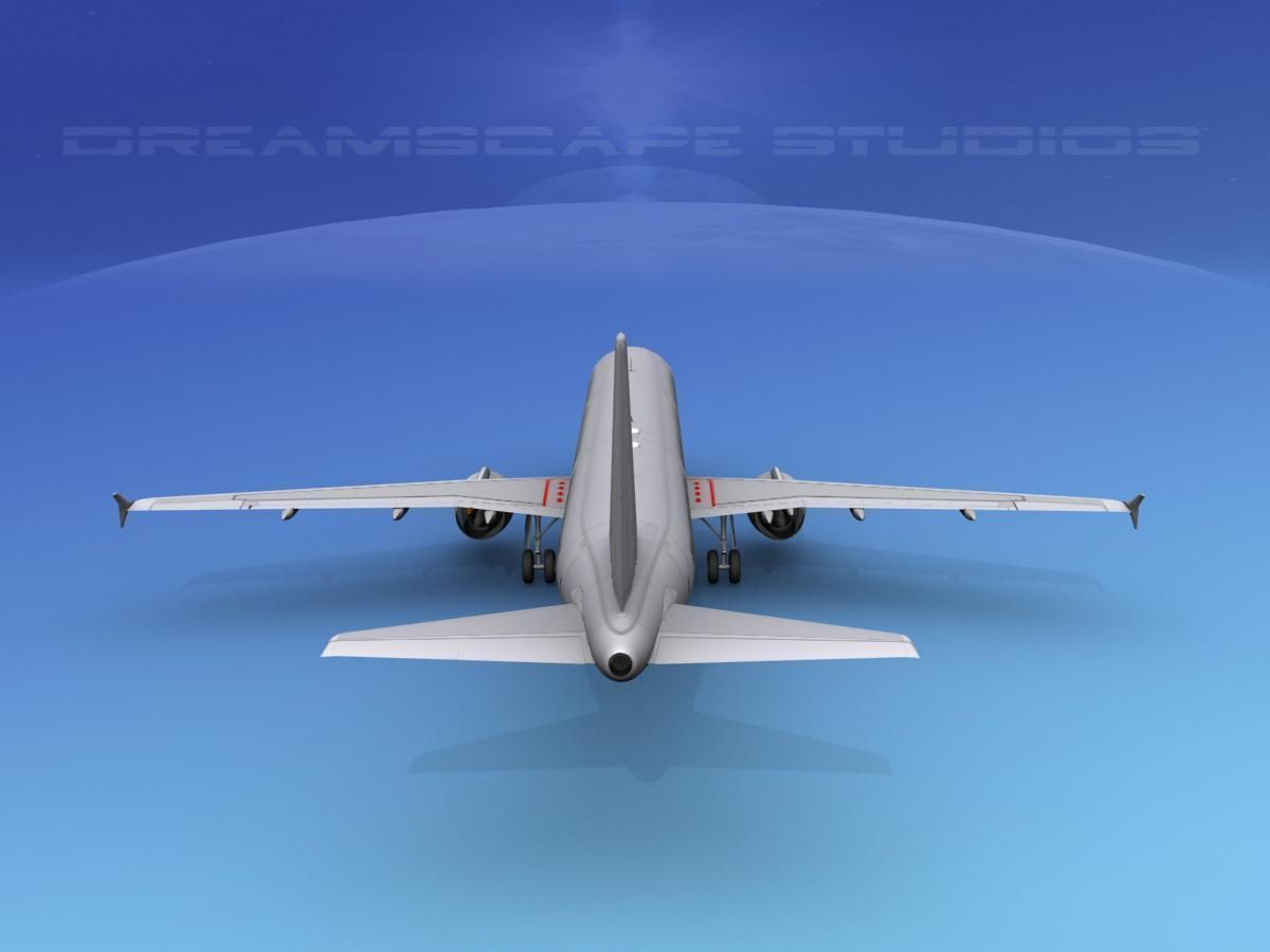 Airbus A321 Unmarked 1 3D model_4