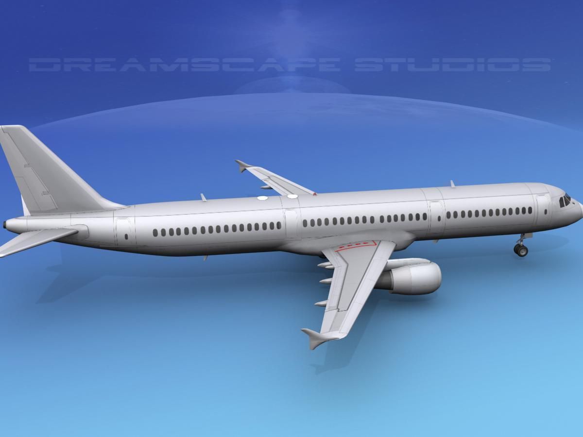 Airbus A321 Unmarked 1 3D model_7