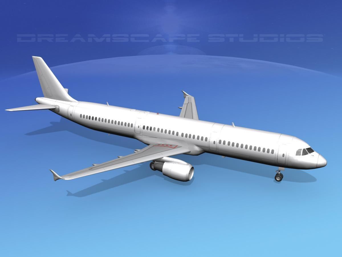 Airbus A321 Unmarked 1 3D model_23