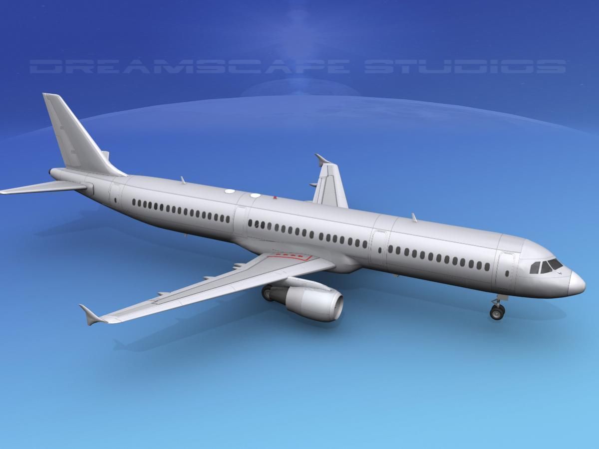 Airbus A321 Unmarked 1 3D model_6