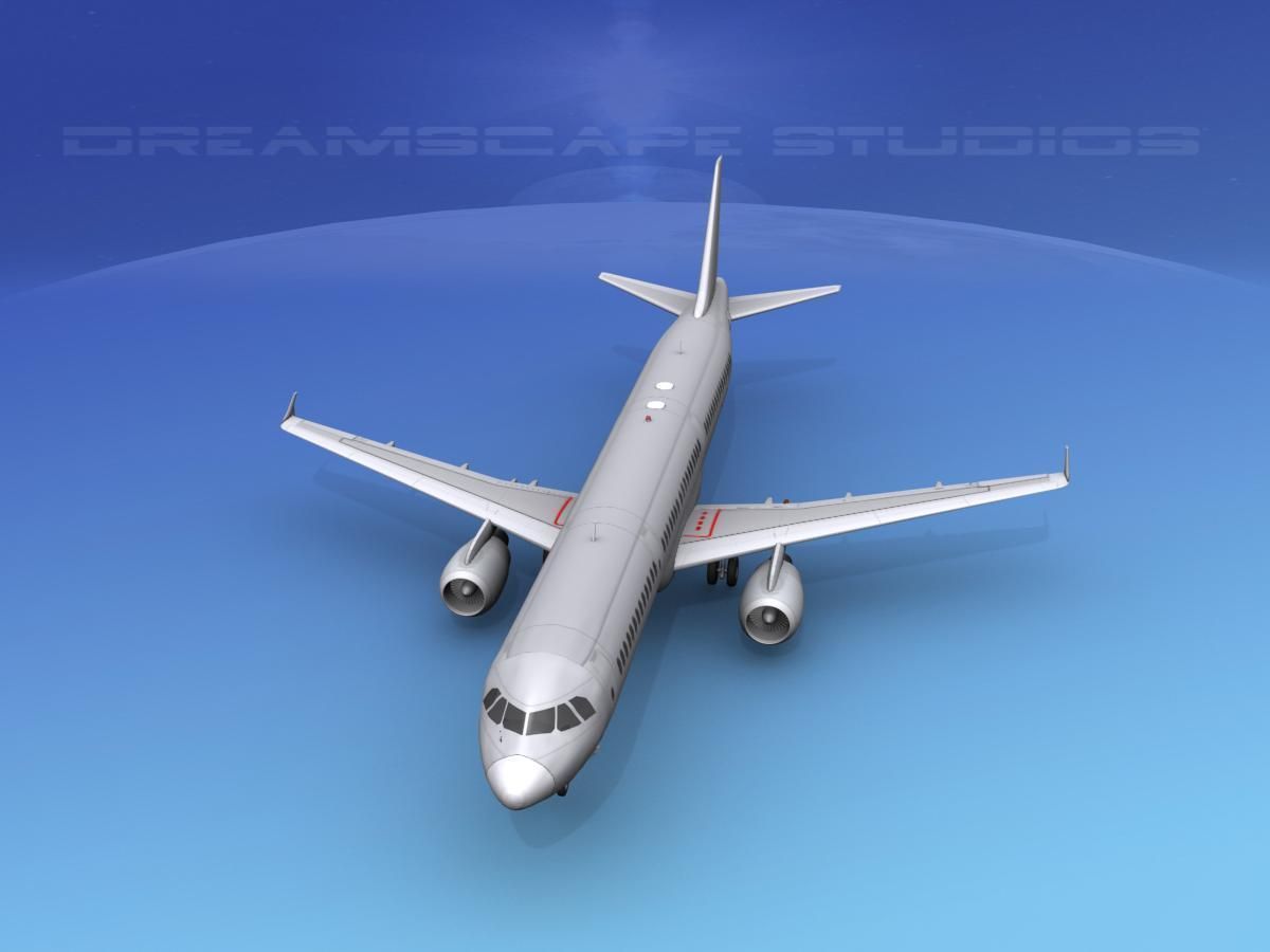 Airbus A321 Unmarked 1 3D model_9