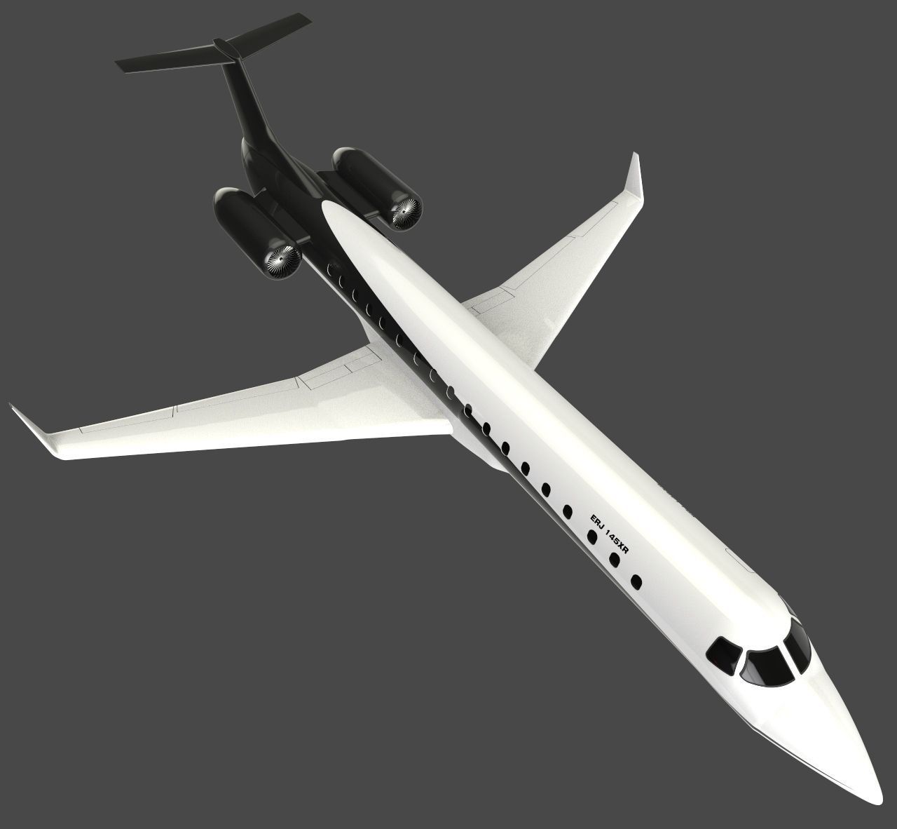 Private JET ERJ 145-XR 3D model_1