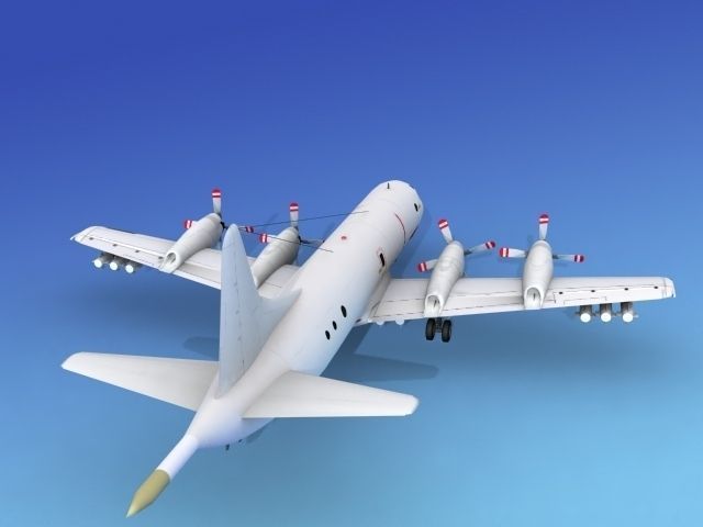 Lockheed P-3 Orion Unmarked 3 3D model_4