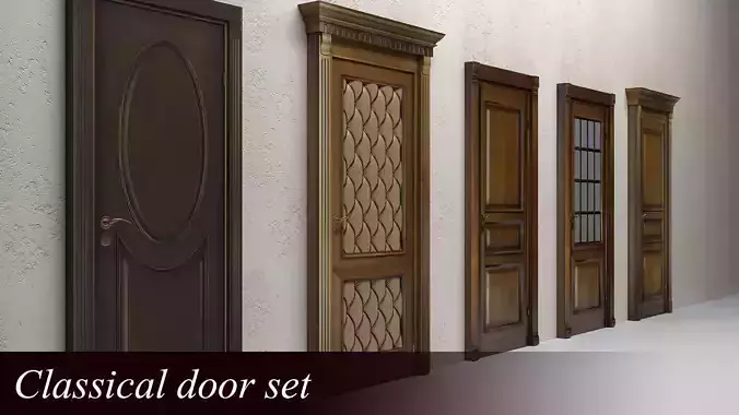 Classical doors set 3D model
